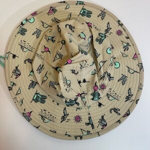 Dutch Bros Coffee Bucket Hat Multicolored Dutch Bro Print Sun Wide Brim One Size